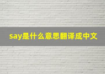 say是什么意思翻译成中文