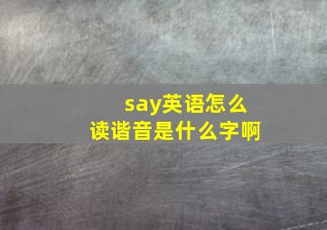 say英语怎么读谐音是什么字啊