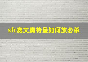 sfc赛文奥特曼如何放必杀