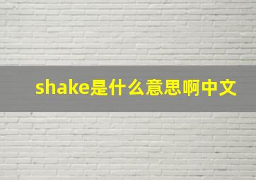 shake是什么意思啊中文