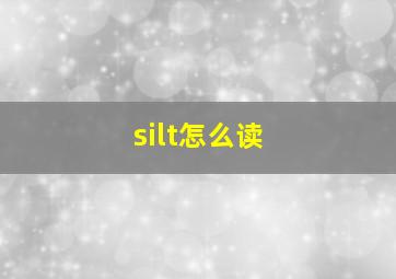 silt怎么读