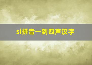 si拼音一到四声汉字