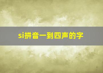 si拼音一到四声的字