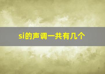 si的声调一共有几个