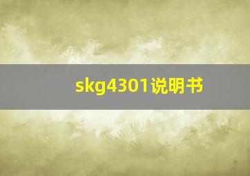 skg4301说明书