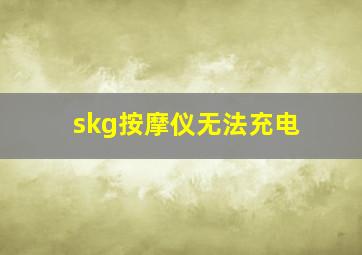 skg按摩仪无法充电