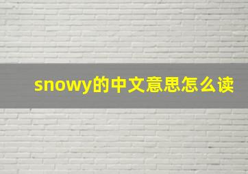 snowy的中文意思怎么读