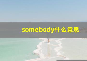 somebody什么意思