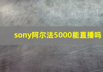 sony阿尔法5000能直播吗