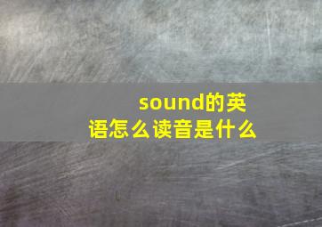 sound的英语怎么读音是什么