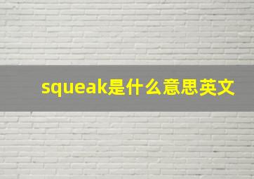 squeak是什么意思英文