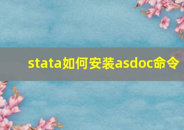 stata如何安装asdoc命令