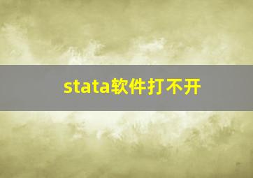 stata软件打不开