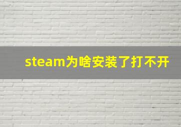 steam为啥安装了打不开