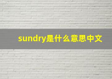 sundry是什么意思中文