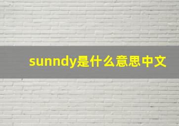 sunndy是什么意思中文