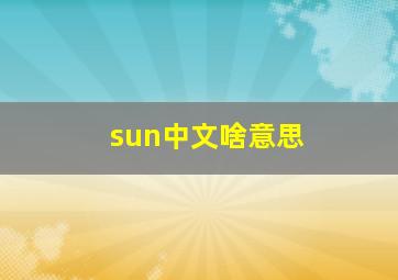 sun中文啥意思