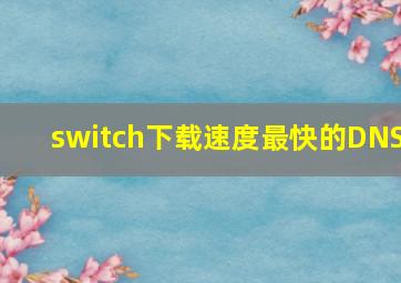 switch下载速度最快的DNS