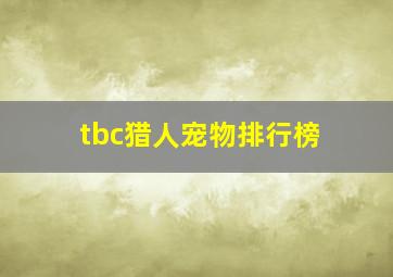 tbc猎人宠物排行榜