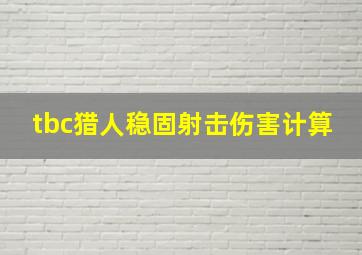 tbc猎人稳固射击伤害计算