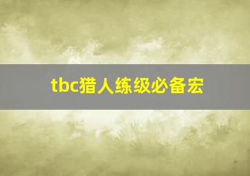 tbc猎人练级必备宏