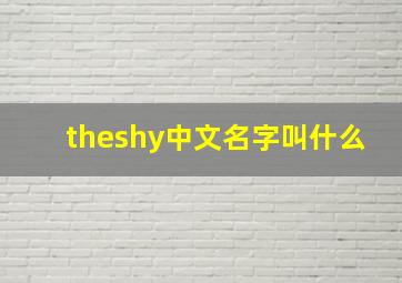 theshy中文名字叫什么