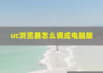 uc浏览器怎么调成电脑版