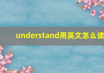 understand用英文怎么读