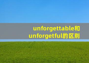 unforgettable和unforgetful的区别