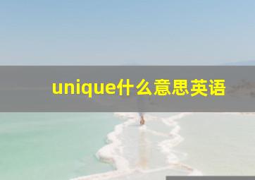 unique什么意思英语