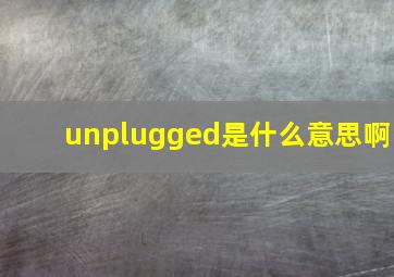 unplugged是什么意思啊