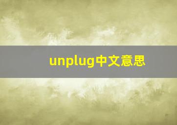 unplug中文意思