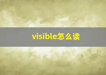 visible怎么读