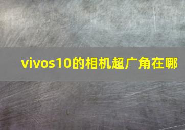 vivos10的相机超广角在哪