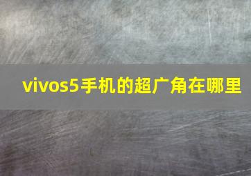 vivos5手机的超广角在哪里