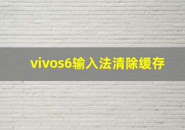 vivos6输入法清除缓存