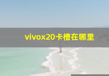 vivox20卡槽在哪里