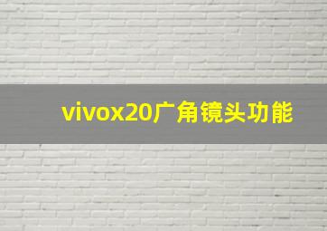 vivox20广角镜头功能