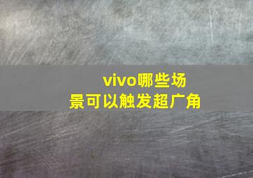 vivo哪些场景可以触发超广角