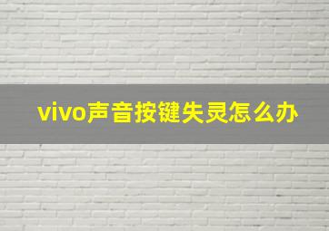 vivo声音按键失灵怎么办