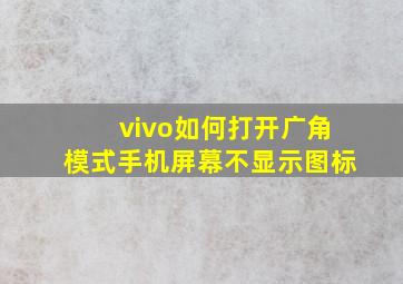 vivo如何打开广角模式手机屏幕不显示图标