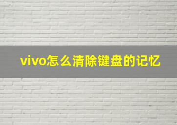 vivo怎么清除键盘的记忆