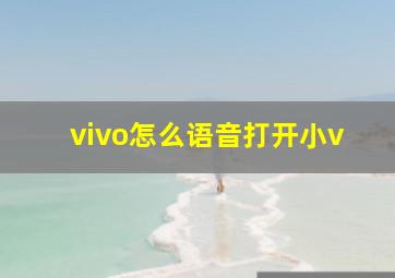 vivo怎么语音打开小v