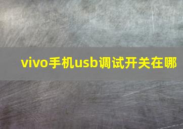 vivo手机usb调试开关在哪