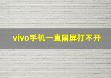 vivo手机一直黑屏打不开