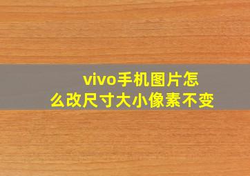 vivo手机图片怎么改尺寸大小像素不变