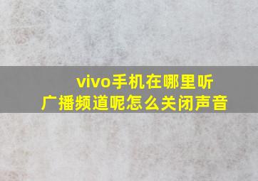 vivo手机在哪里听广播频道呢怎么关闭声音