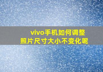 vivo手机如何调整照片尺寸大小不变化呢