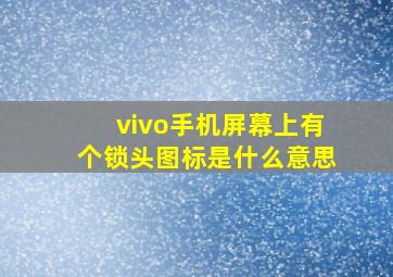 vivo手机屏幕上有个锁头图标是什么意思