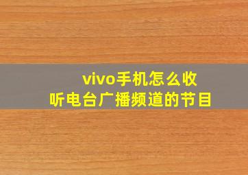 vivo手机怎么收听电台广播频道的节目